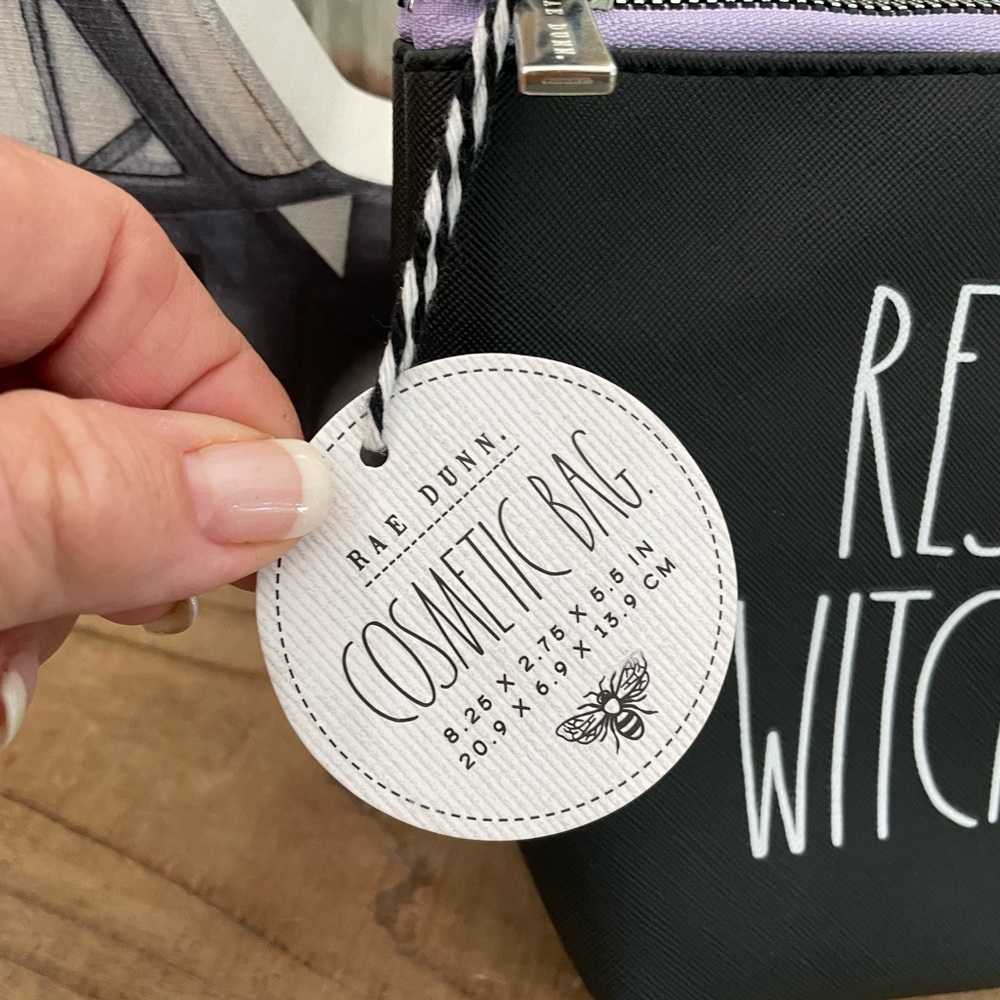 Rae Dunn “RESTING WITCH FACE BLACK MAKEUP BAG - Picture 2 of 6